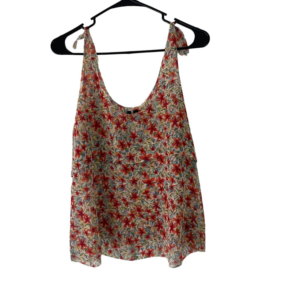 BellaTrix Women's Size Small Floral Sheer Light Summer Tank Top‎